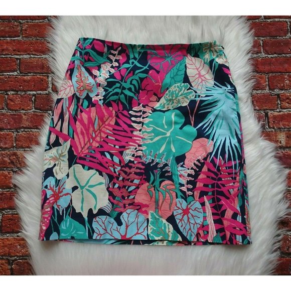 Talbots Dresses & Skirts - Talbots Women's Mini Skirt Short Tropical Leaves Resort Colorful Floral Size 2